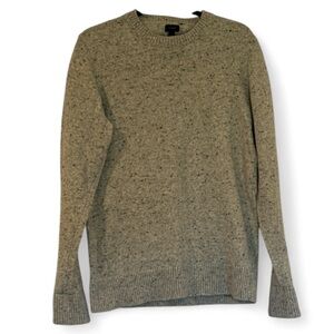J. Crew Gray Speckled Wool Blend Classic Crewneck Sweater Size Medium